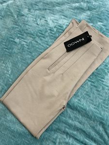 Beige Formal Casual Pants