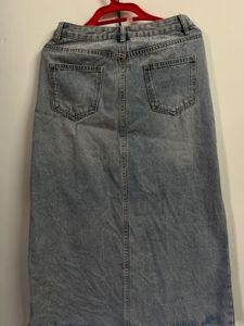 Light Wash Denim Maxi Skirt