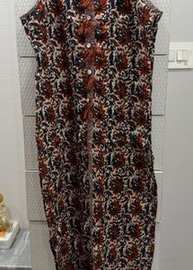 Floral Print Kurta with Tassels