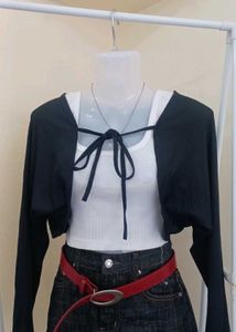 Women's Black Bolero Top