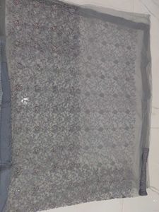 Beautiful Grey Colour NET SAREE