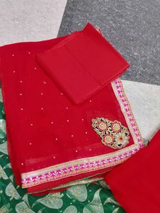 Green &amp; Red rajputi poshak without silai