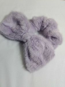 Fuzzy Bow Scrunchies Set (Pack of 2)