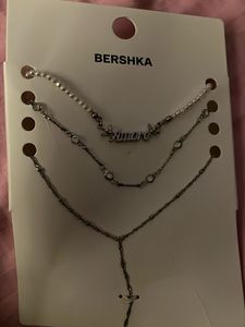 Bershka 3-Layered Necklace Set silver y2k