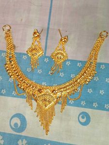 Gold Plated Necklace and Earring Set