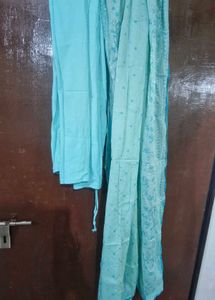 Aqua Printed Kurta &amp; Leggings Set