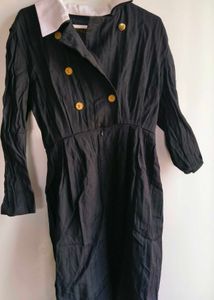 Chic Black Double-Breasted Dress