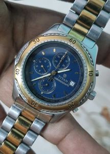 Titan Chronograph Two-Tone Wristwatch