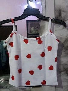 Cute Heart Print Camisole Top