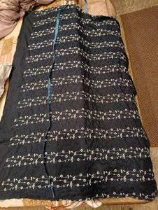 Blue Embroidered Dress Material