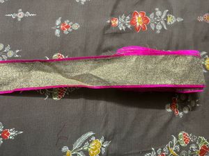 Vibrant Pink &amp; Gold Border lace