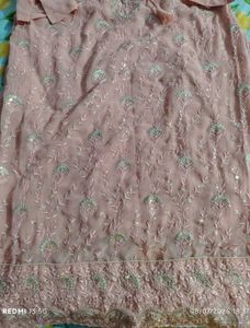 Embroidered Peach Sharara Kameez