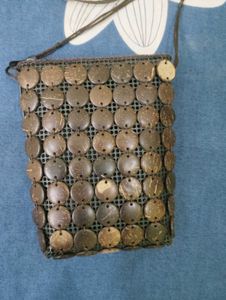 Boho Coconut Shell Bag with Flower