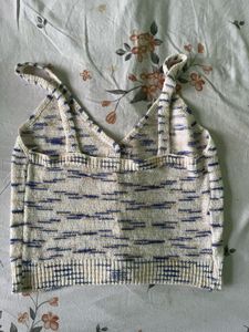 Striped Knit Button-Up Tank Top