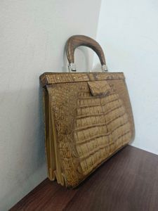 Vintage Alligator Top Handle Bag