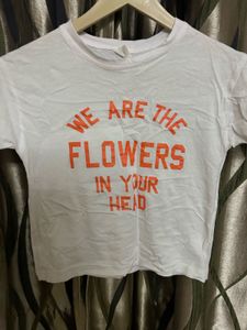 White Graphic T-Shirt cropped