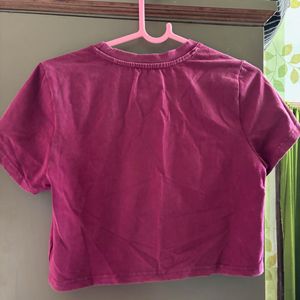 Pink Crop Top and pararllel Set