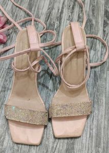 Elegant Pink Rhinestone Heels