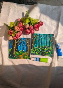 Mini Original Forest Acrylic Paintings (Set of 2)