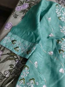 Embroidered Teal Kurta