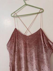 Pink Velvet Mini Dress