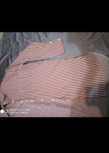 Chic Striped Asymmetrical Shirt