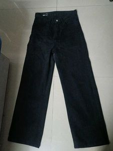 solid black wide leg jeans