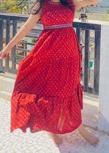 Red Ethnic Gown