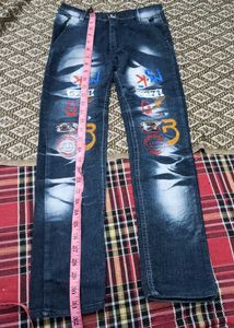 kid's Graphic Print Denim Jeans