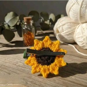 Crochet Sunflower Hair Clip set of 2
