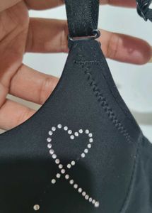 Navy Blue And Black Pushup Bra