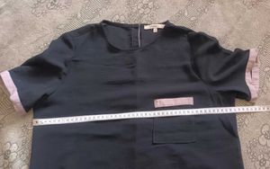 Sheer Black Top with Pocket Detail