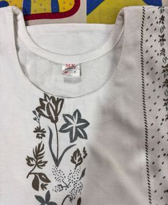 Elegant White Floral Print Kurta