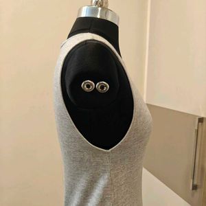 Grey Sleeveless Midi Dress