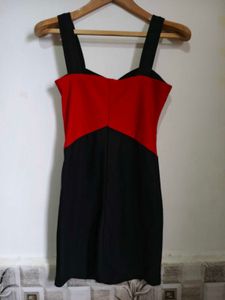 Chic Red &amp; Black Mini Dress Extra Small Size