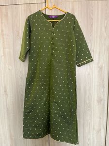Libas Silk Green Ethnic Kurta