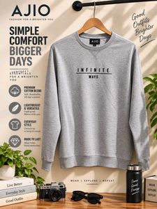 AJIO Grey "Infinite Ways" Sweatshirt