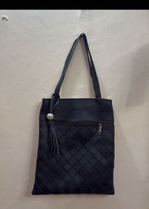 Chic Black Quilted Tote Bag