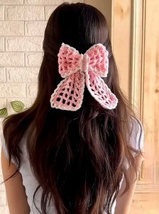 Crocheted Bow Hair Clips - Set of 2