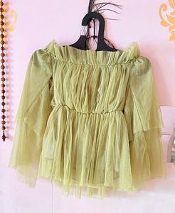 Chic Off-Shoulder Tulle Top