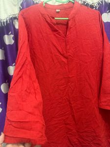 Bright red farshi kurta salwar