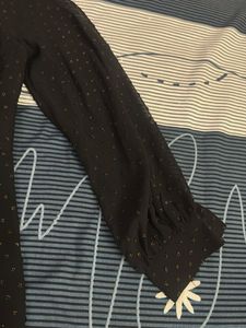 Elegant Black Swiss Dot Dress