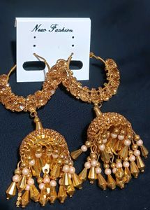 Exquisite Gold Jhumka Earrings