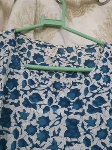 Blue Floral Print Kurta