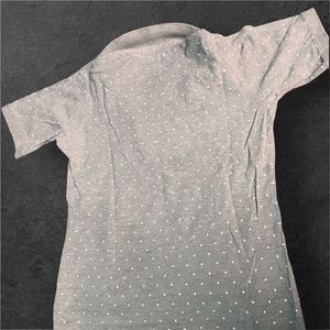 Gray Polka Dot Polo Shirt
