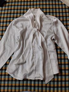 Elegant White Bow shirt