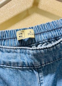 Blue Wide Leg Denim Pants