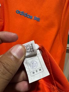 Adidas Essentials Climalite Orange Polo T-Shirt