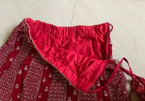 Stunning Red Embroidered Lehenga Choli