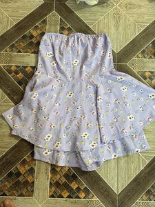 Cute Floral Strapless Mini Dress
